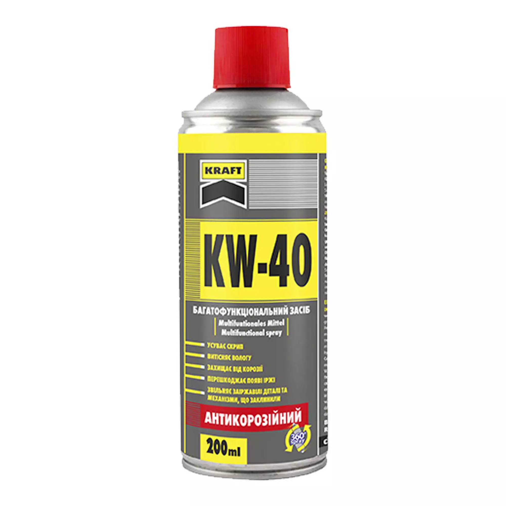 Смазка универсальная KRAFT KW-40 аэрозоль 200 мл (KF001) Смазка универсальная KRAFT KW-40 аэрозоль 200 мл (KF001)