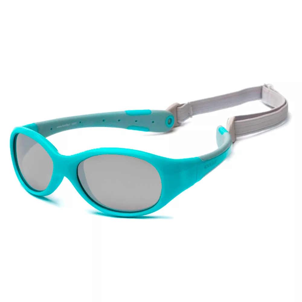 Солнцезащитные очки Koolsun Flex бирюзово-серые до 3 лет (KS-FLAG000)