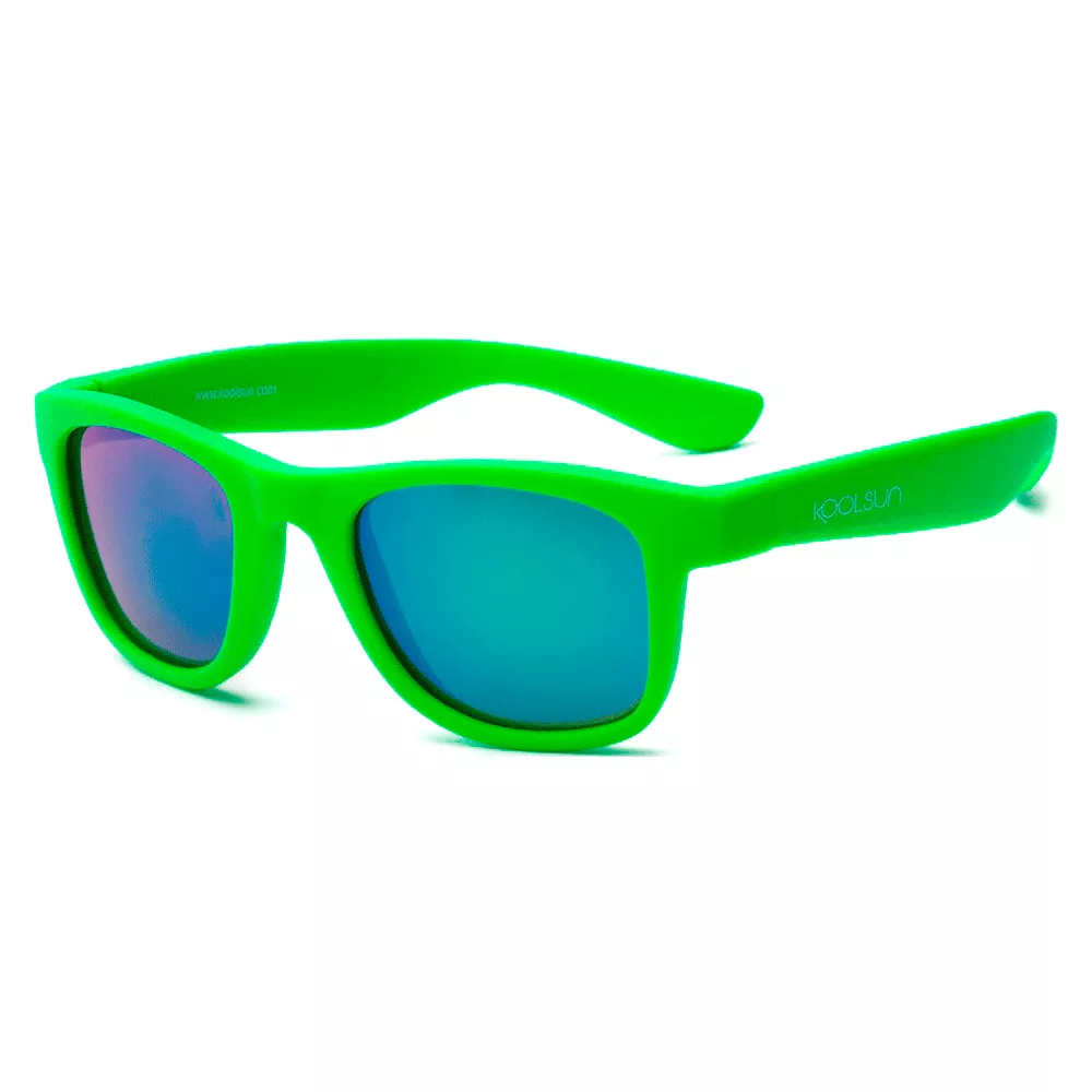 Солнцезащитные очки Koolsun Wave неоново-зеленые до 10 лет (KS-WANG003)