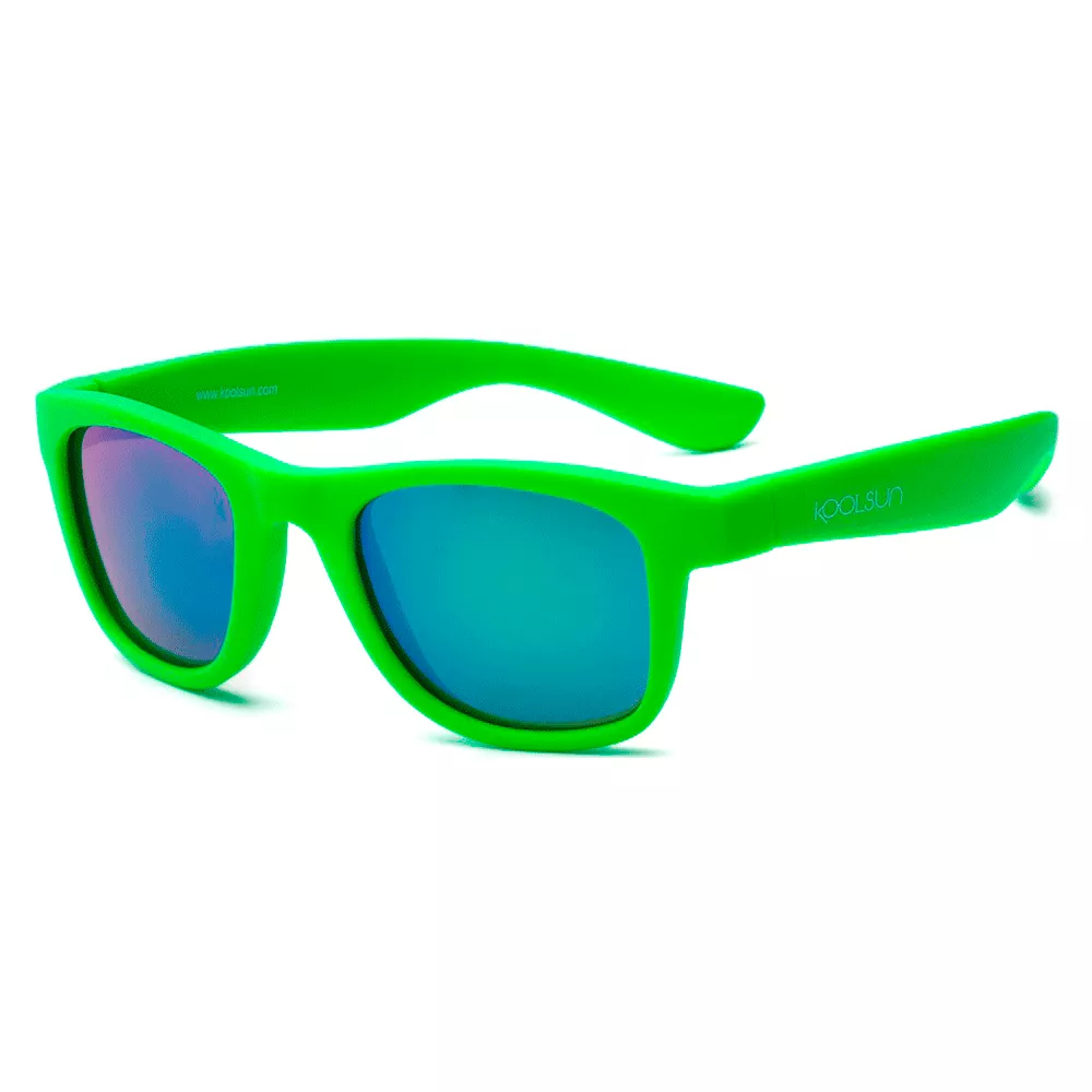 Солнцезащитные очки Koolsun Wave неоново-зеленые до 5 лет (KS-WANG001)