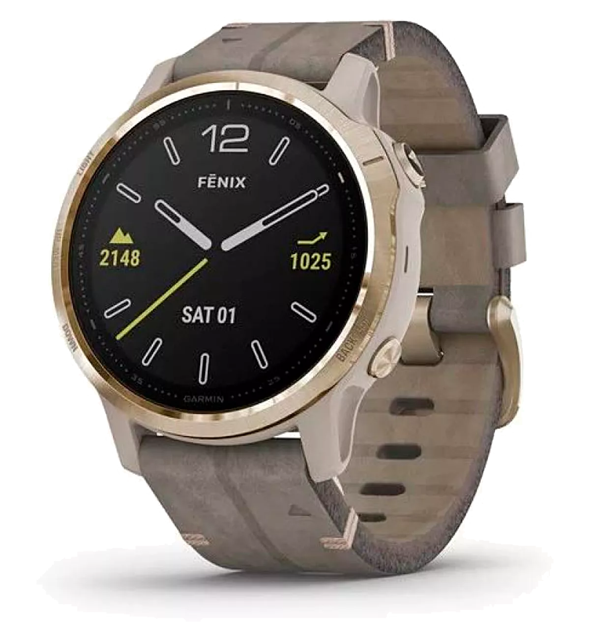Спортивний годинник Garmin Fenix ​​6S Light Gold-tone with Shale Gray Leather Band (010-02159-40)