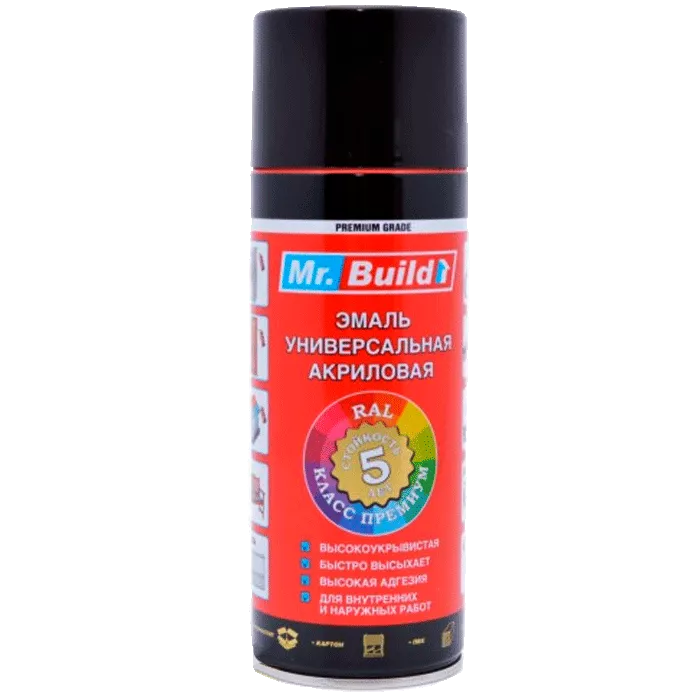 Спрей краска №02 Ral 9005 Mr. Build черный 400 мл (712489) Спрей краска №02 Ral 9005 Mr. Build черный 400 мл (712489)