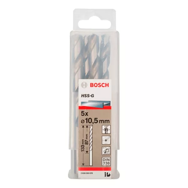 Сверло по металлу Bosch HSS-G D10.5 L133 h87 1 шт (2608595078) Сверло по металлу Bosch HSS-G D10.5 L133 h87 1 шт (2608595078)