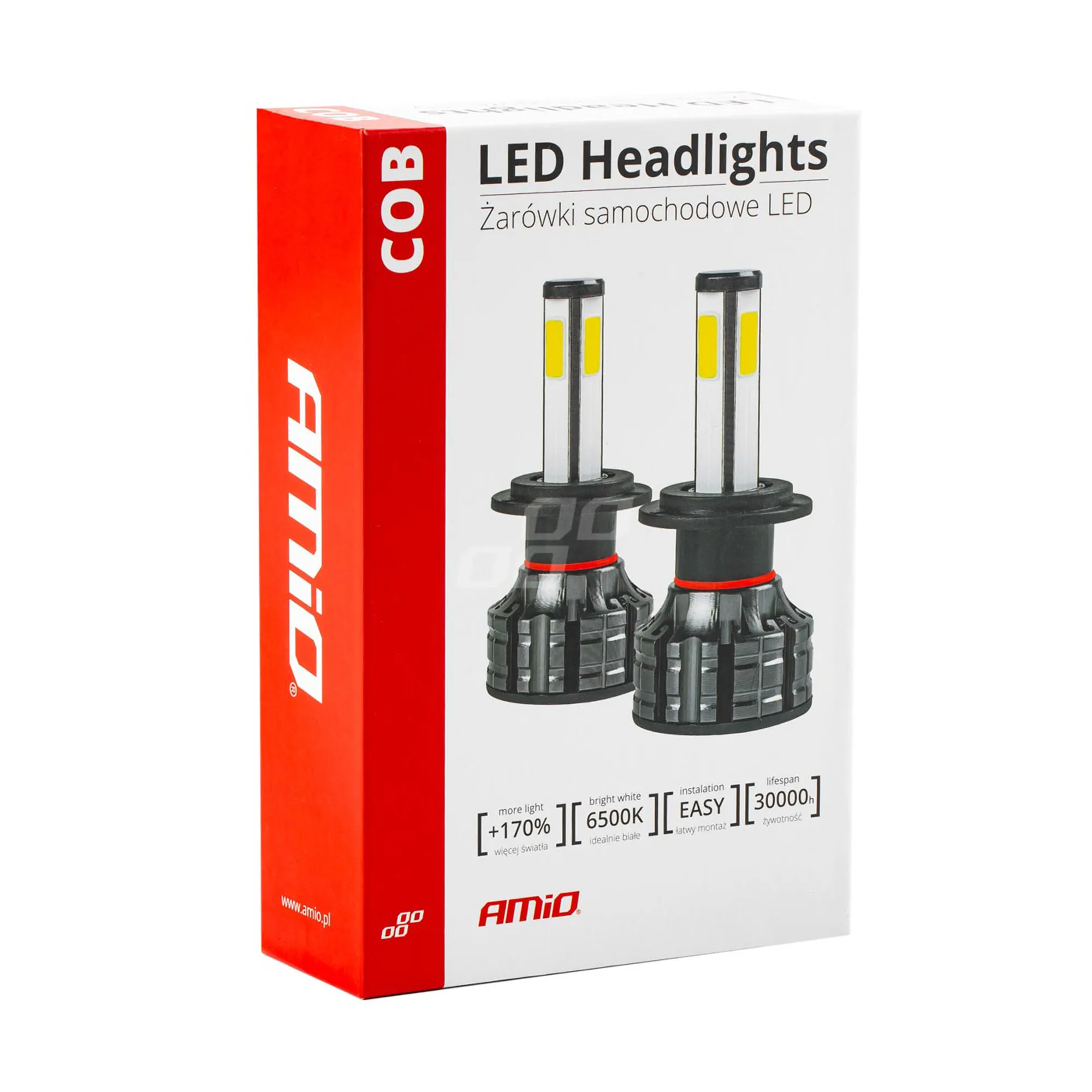 Светодиодные фары AMIO COB H1 6500K 12-24V 38W (02842)