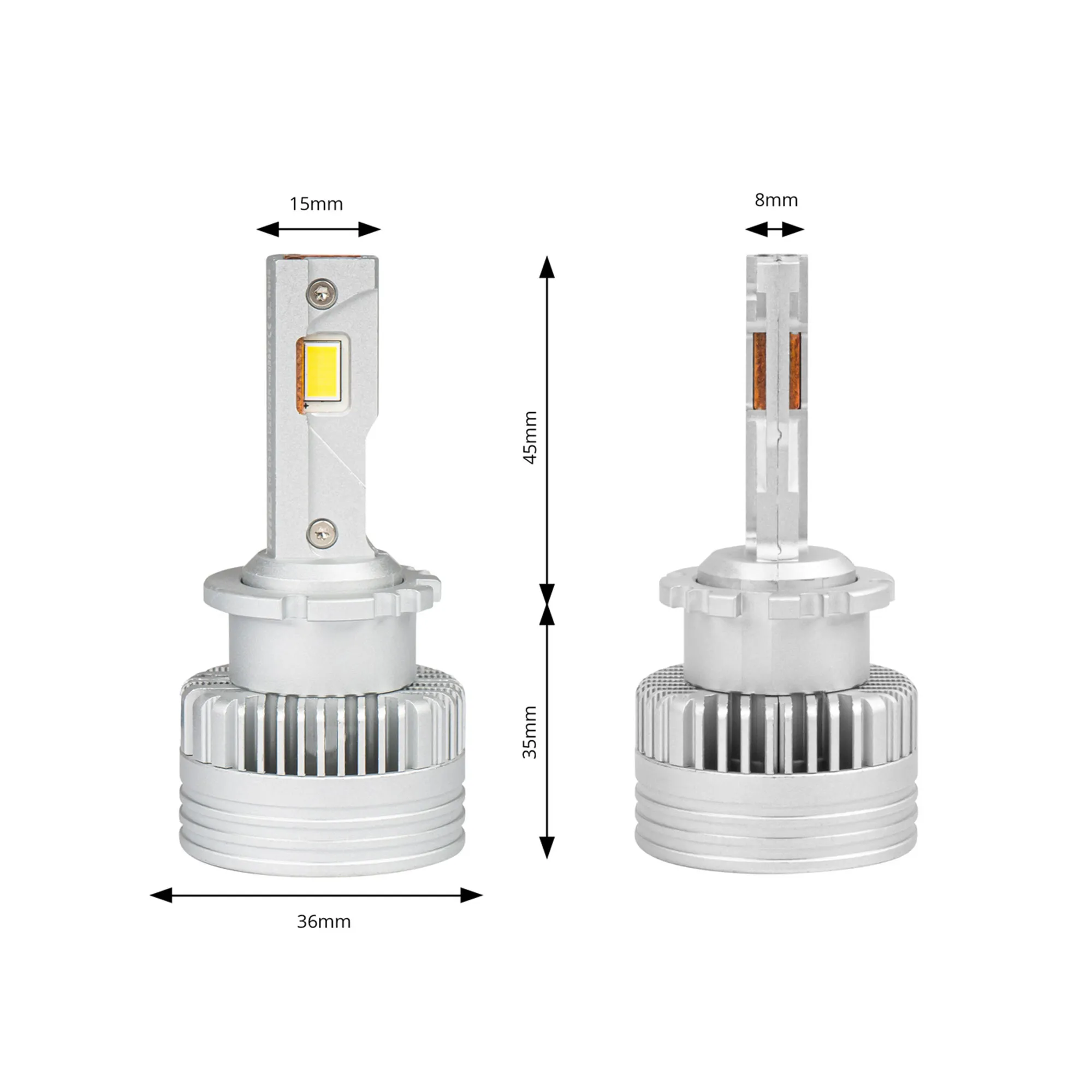 Світлодіодні фари AMIO X AllinOne D2S D2R D4S D4R canbus 6500K 12-24V 50W (03670)