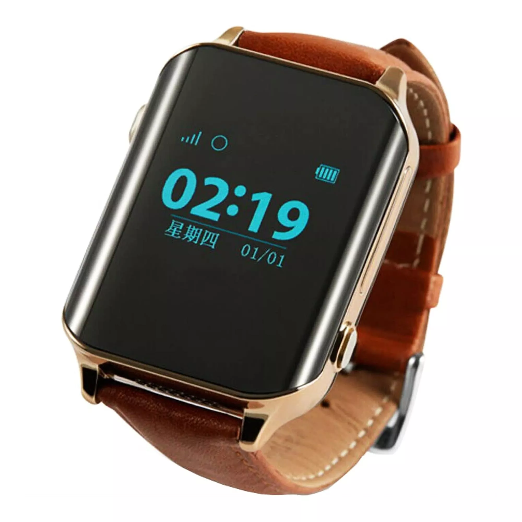 Телефон-часы с GPS трекером GOGPS М01 золотой (M01GD) Телефон-часы с GPS трекером GOGPS М01 золотой (M01GD)