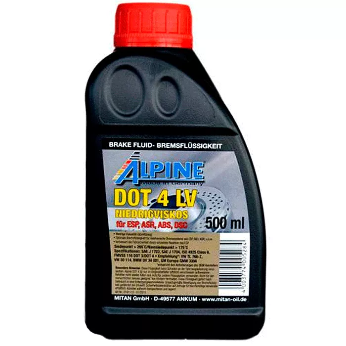 Гальмівна рідина ALPINE Brake Fluid DOT 4 LV 0,5 л (1117-05) (23504)