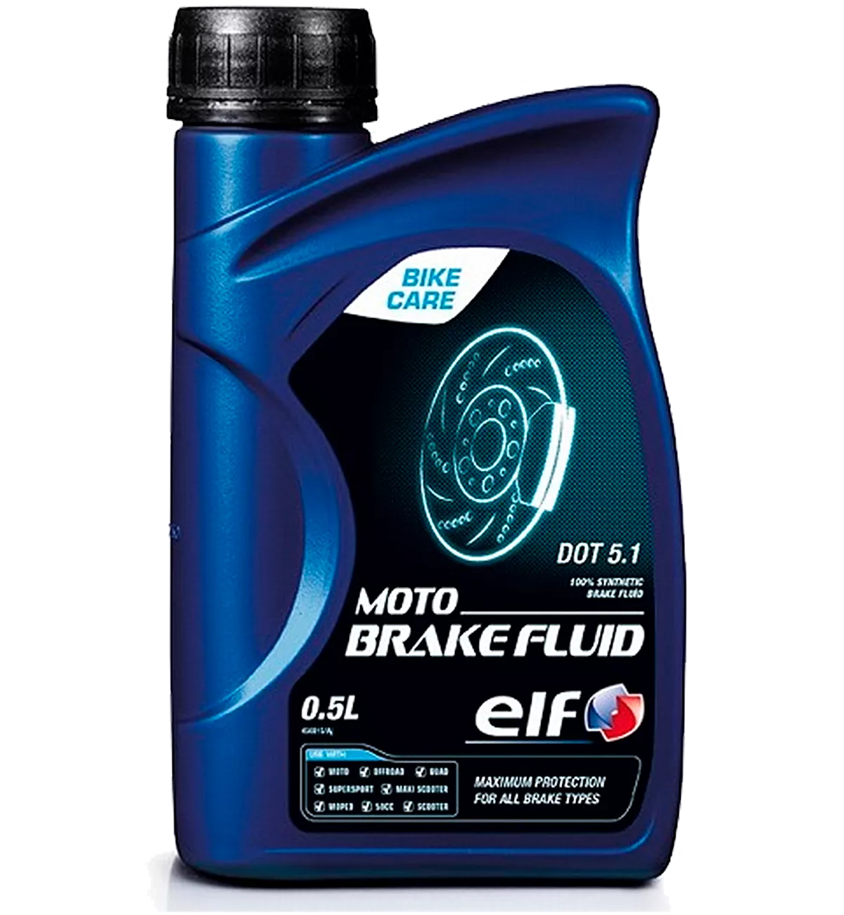 Гальмівна рідина ELF MOTO BRAKE FLUID DOT 5.1 0,5л (194977)