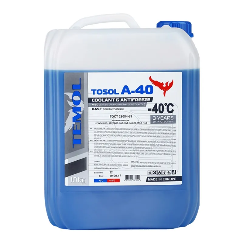 Тосол Temol A-40 G11 синий 10л Тосол Temol A-40 G11 синий 10л