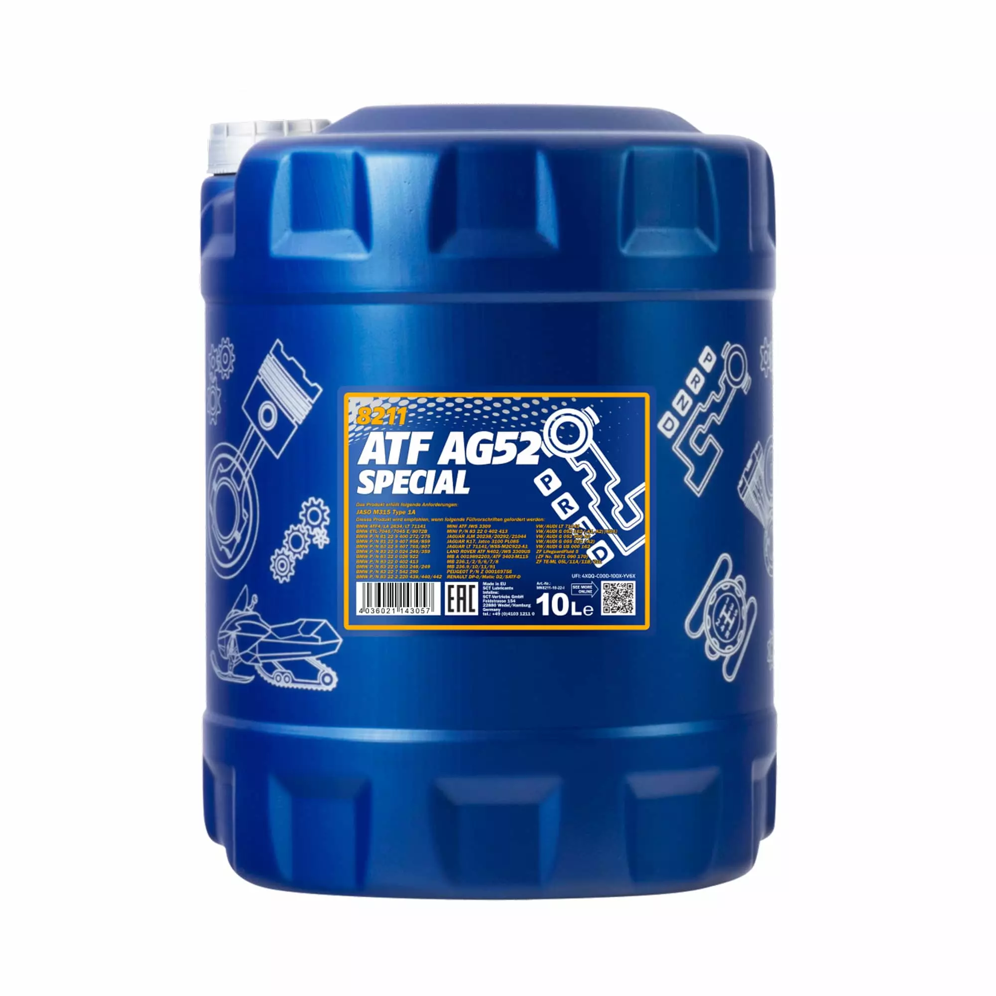 Трансмиссионное масло MANNOL AUTOMATIC SPECIAL AG52 ATF 10л (MN8211-10) Трансмиссионное масло MANNOL AUTOMATIC SPECIAL AG52 ATF 10л (MN8211-10)
