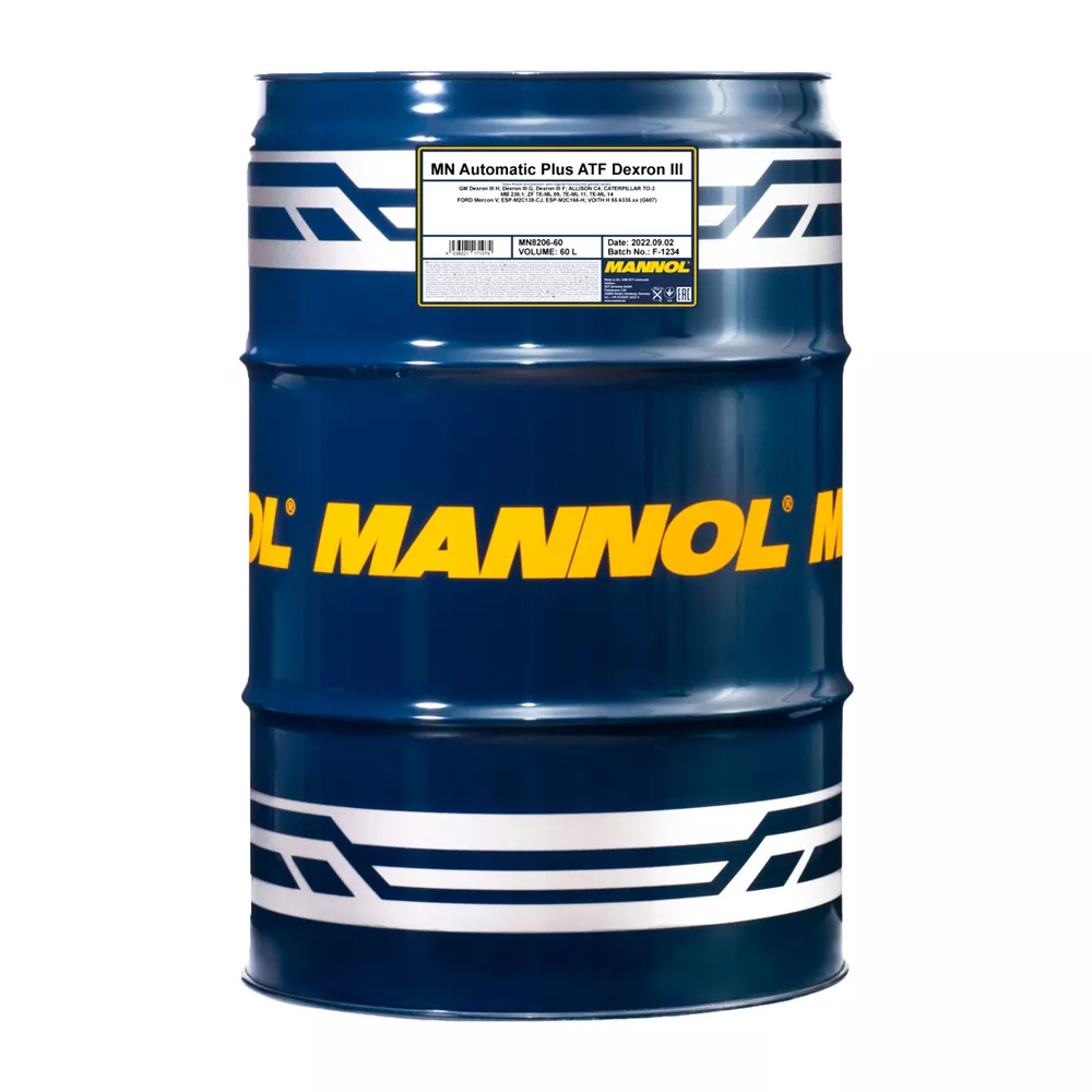 Трансмиссионное масло MANNOL DEXRON III AUTOMATIC PLUS SAE ATF 60л (MN8206-60)