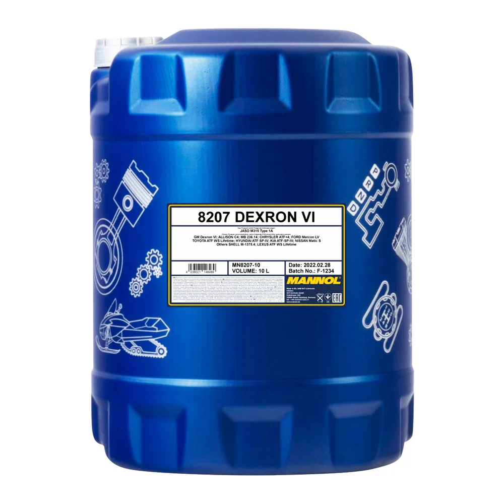 Трансмиссионное масло MANNOL DEXRON VI ATF 10л (MN8207-10) Трансмиссионное масло MANNOL DEXRON VI ATF 10л (MN8207-10)