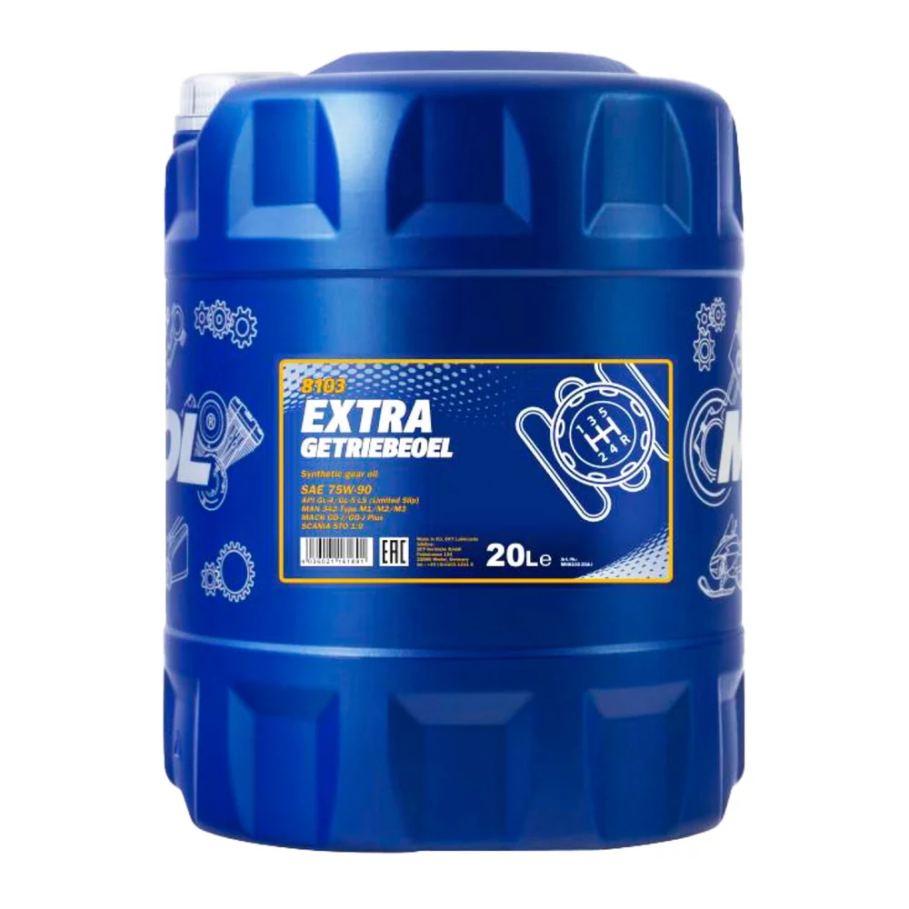 Трансмиссионное масло MANNOL EXTRA GETRIEBEOEL Synthetic Gear Oil SAE 75W-90 20л (MN8103-20)