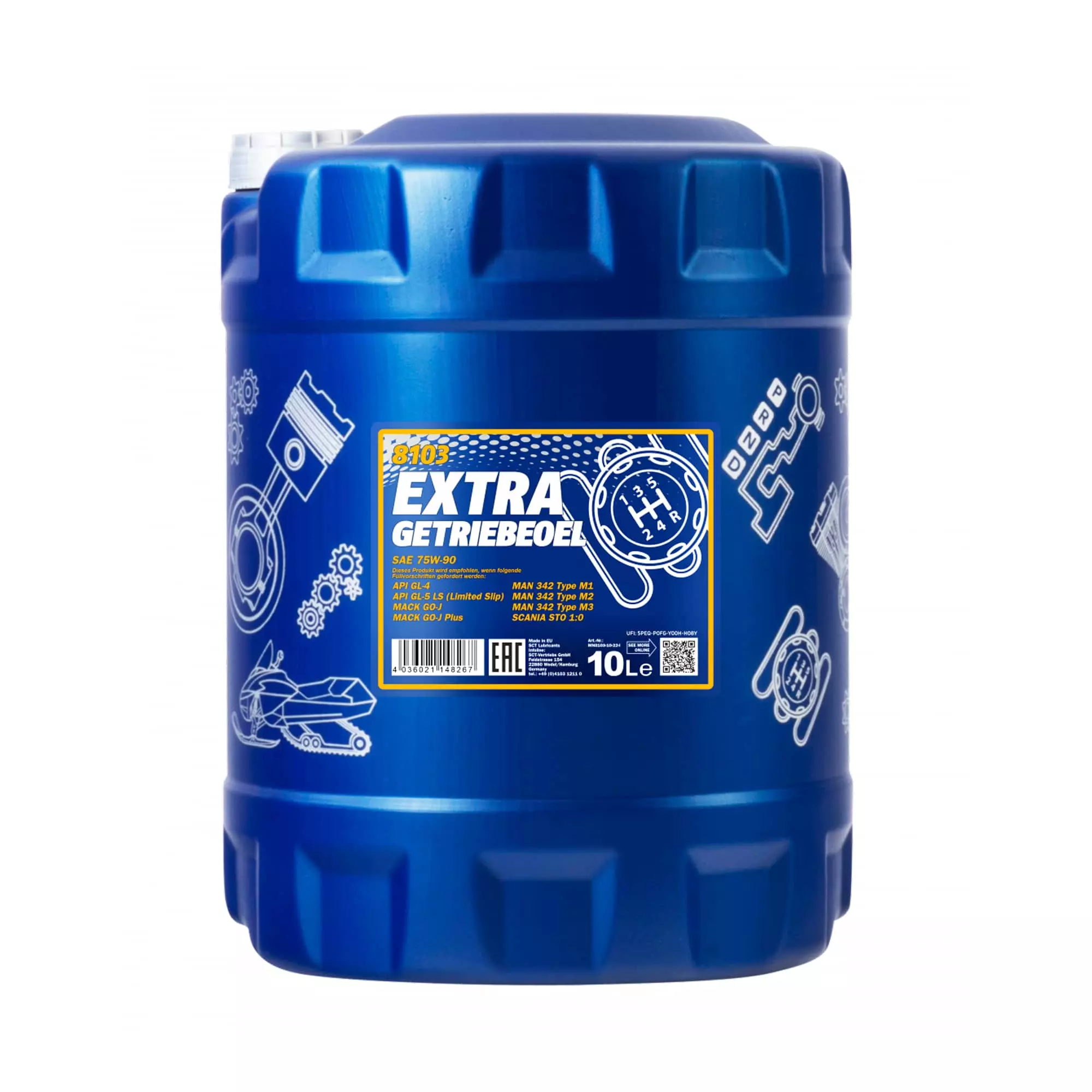 Трансмиссионное масло MANNOL EXTRA GETRIEBEOEL Synthetic Gear Oil SAE 75W-90 10л (MN8103-10) Трансмиссионное масло MANNOL EXTRA GETRIEBEOEL Synthetic Gear Oil SAE 75W-90 10л (MN8103-10)