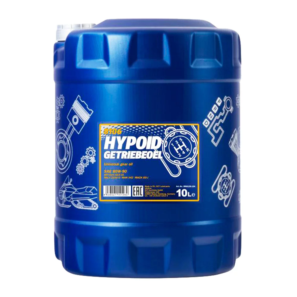 Трансмиссионное масло MANNOL HYPOID GETRIEBEOEL Hypoid Gear Oil SAE 80W-90 10л (MN8106-10) Трансмиссионное масло MANNOL HYPOID GETRIEBEOEL Hypoid Gear Oil SAE 80W-90 10л (MN8106-10)