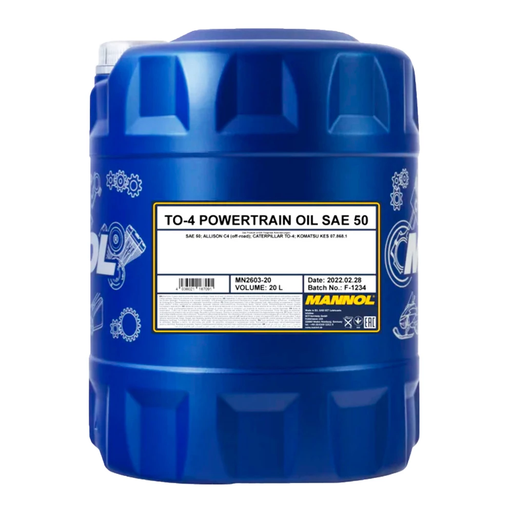 Трансмісійна олива MANNOL TO-4 Powertrain Oil SAE 50 20л (MN2603-20)