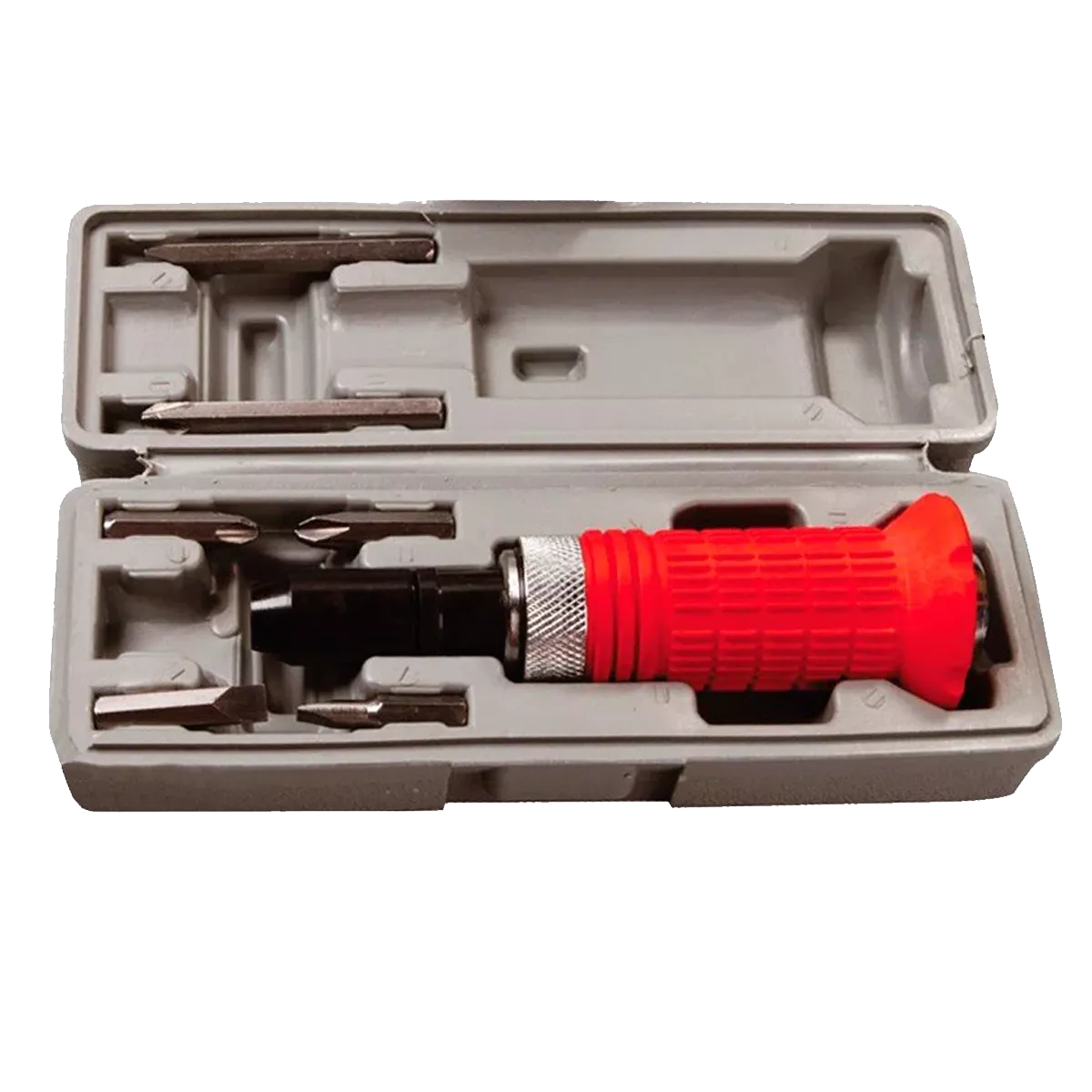 Ударно-поворотна викрутка з гумовою ручкою Mastertool у кейсі + 6 насадок (40-0150) Ударно-поворотна викрутка з гумовою ручкою Mastertool у кейсі + 6 насадок (40-0150)