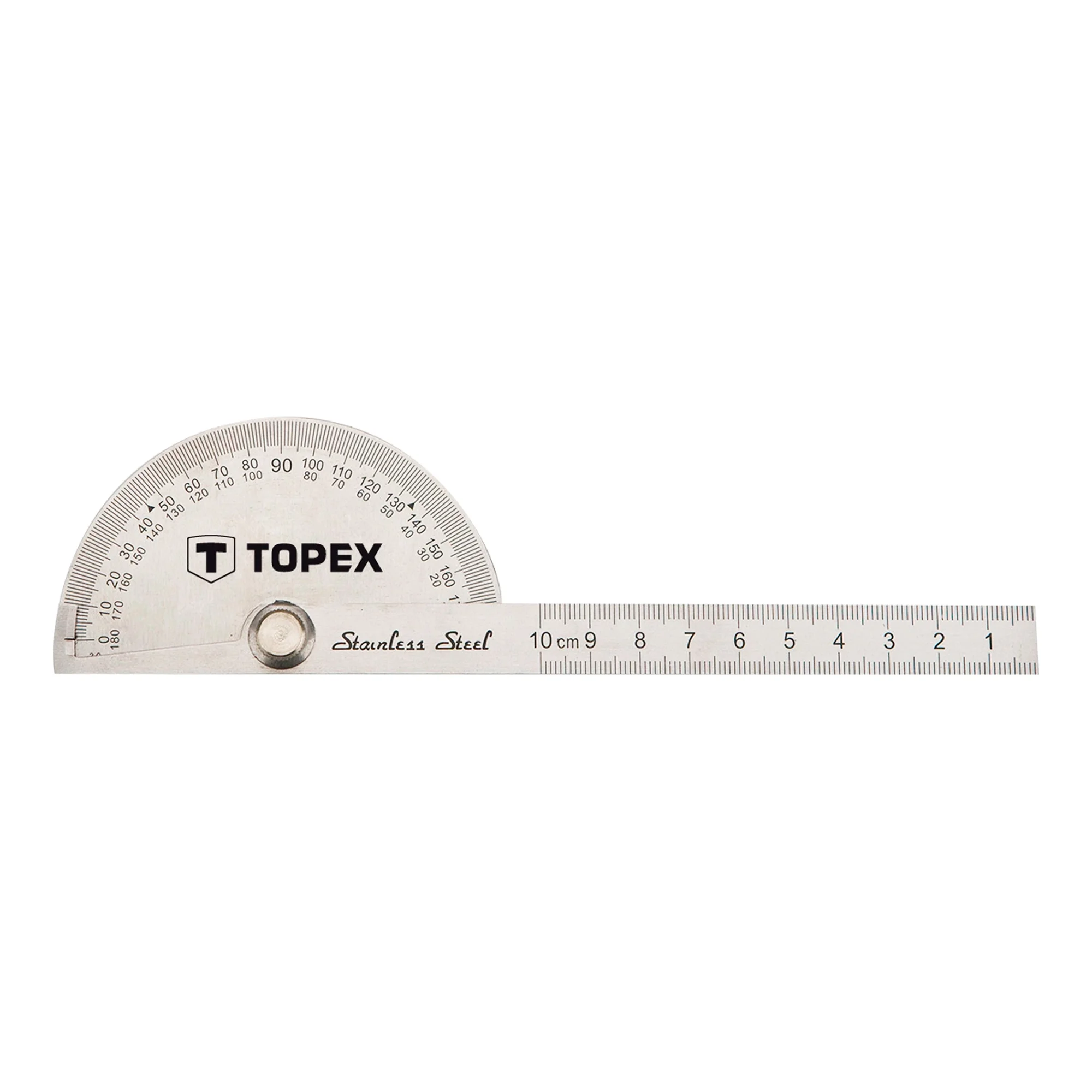 Угольник с линейкой TOPEX, нержавеющая сталь (31C700) Угольник с линейкой TOPEX, нержавеющая сталь (31C700)