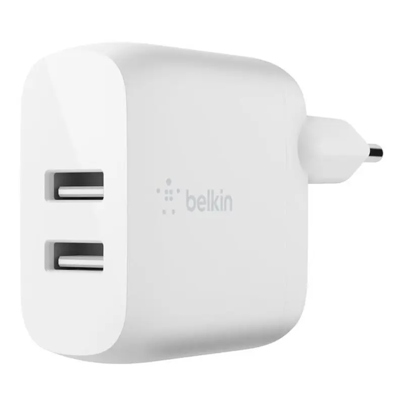 Зарядний пристрій мережевий Belkin 24Вт 2хUSB-A кабель USB-A до USB-C 1м білий Зарядний пристрій мережевий Belkin 24Вт 2хUSB-A кабель USB-A до USB-C 1м білий