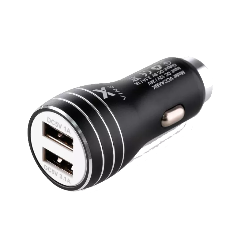 Автомобильное зарядное устройство Vinga Dual USB Car Charger aluminium 15.5W Max (VCCAABK) Автомобильное зарядное устройство Vinga Dual USB Car Charger aluminium 15.5W Max (VCCAABK)