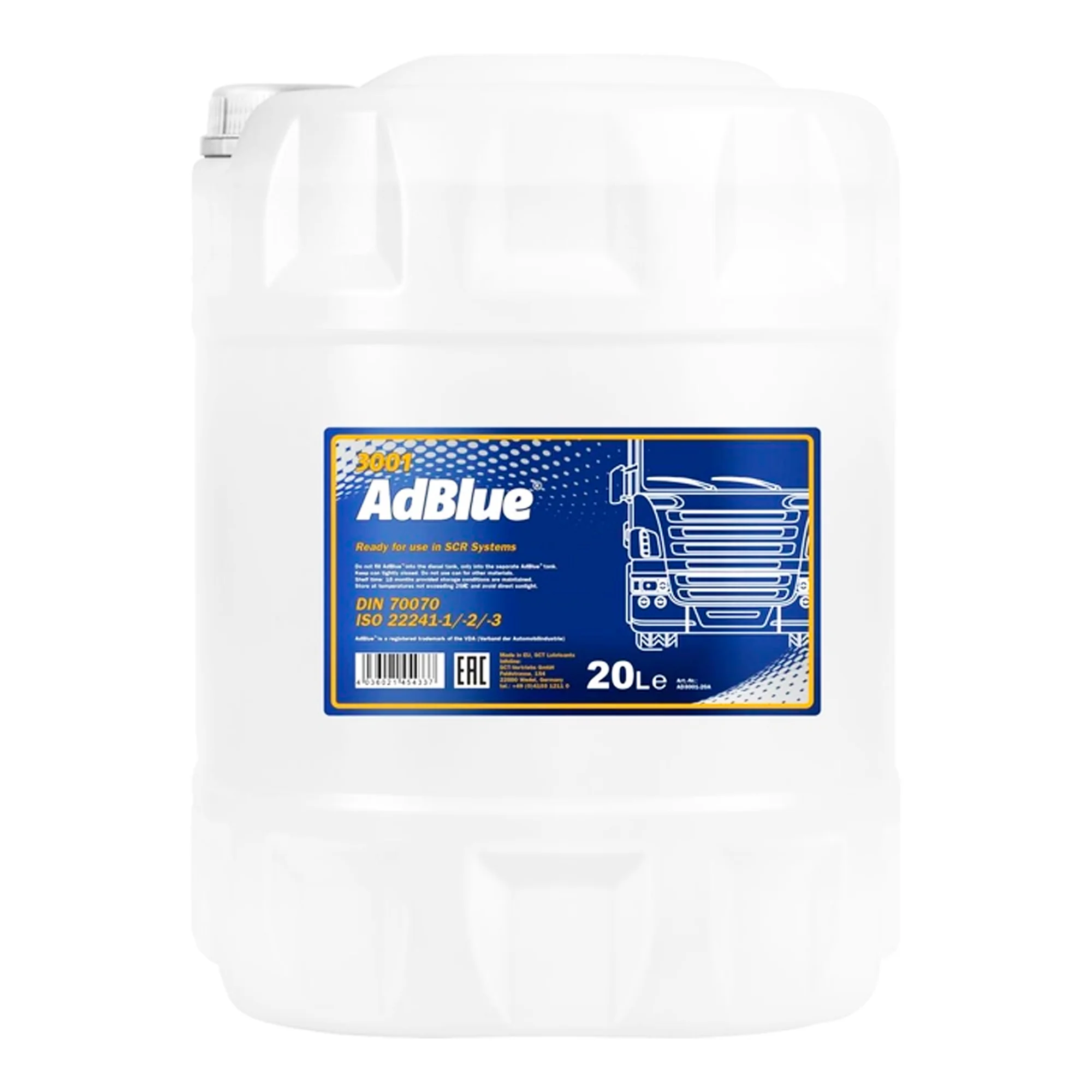 Рідина AdBlue MANNOL 20л (AD3001-20) Рідина AdBlue MANNOL 20л (AD3001-20)