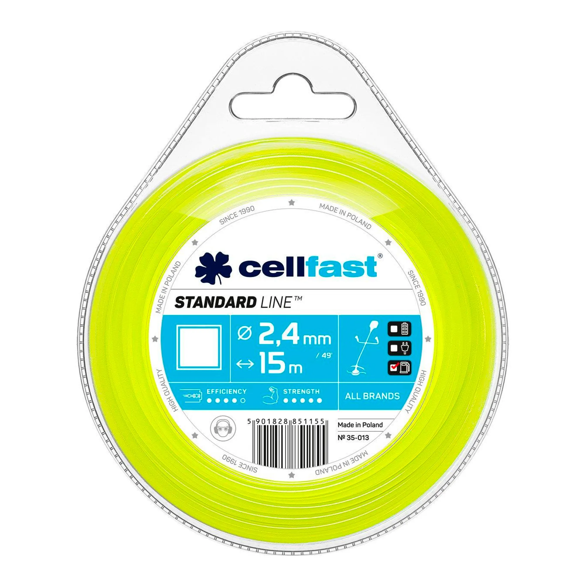 Жилка косильная Cellfast квадрат 2.4x15м (35-013) Жилка косильная Cellfast квадрат 2.4x15м (35-013)