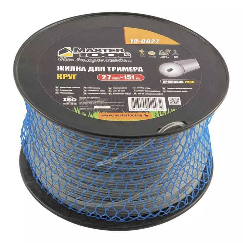 Жилка Master Tool для триммера КРУГ АРМИРОВАННЫЙ 270 мм 151 м катушка (19-0827)