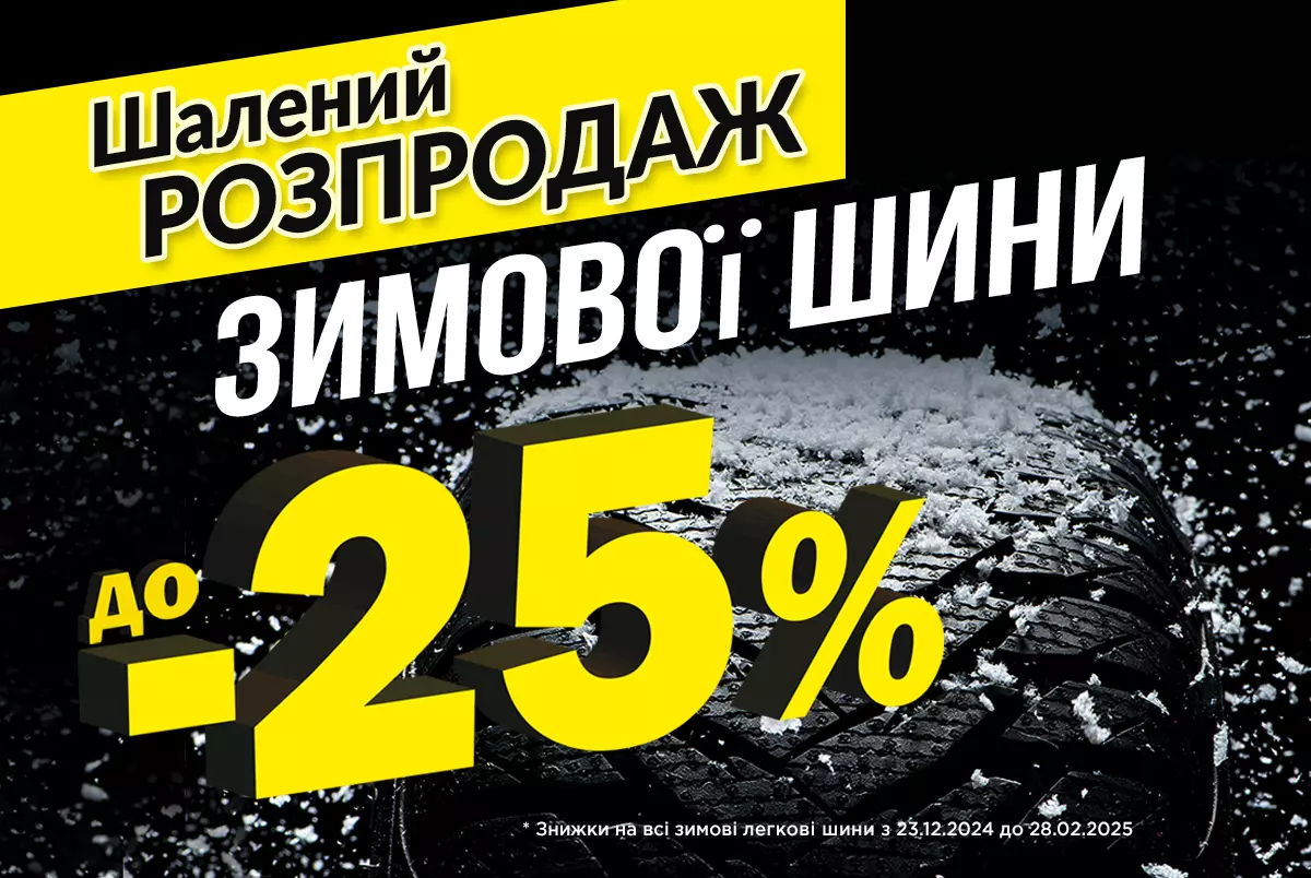 Зимові шини до -25%