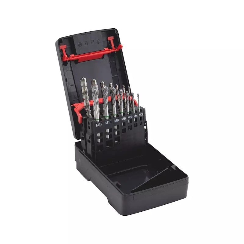 Набір свердел та мітчиків машинних WURTH M3-M12 14 шт (0655810014) Набір свердел та мітчиків машинних WURTH M3-M12 14 шт (0655810014)