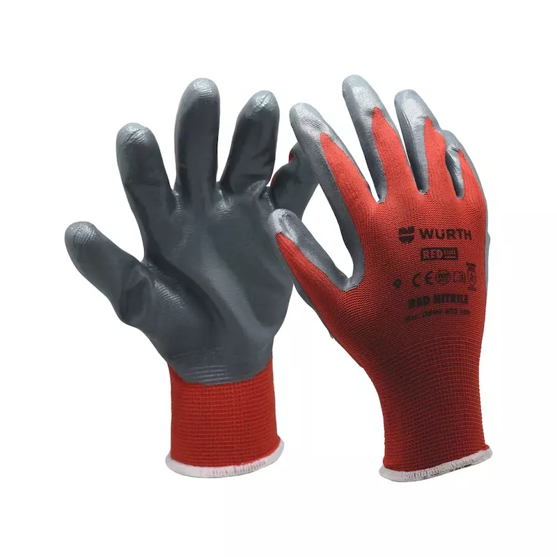 Захисні рукавички WURTH RED NITRILE, пара, розмір 11 (0899403111) Захисні рукавички WURTH RED NITRILE, пара, розмір 11 (0899403111)