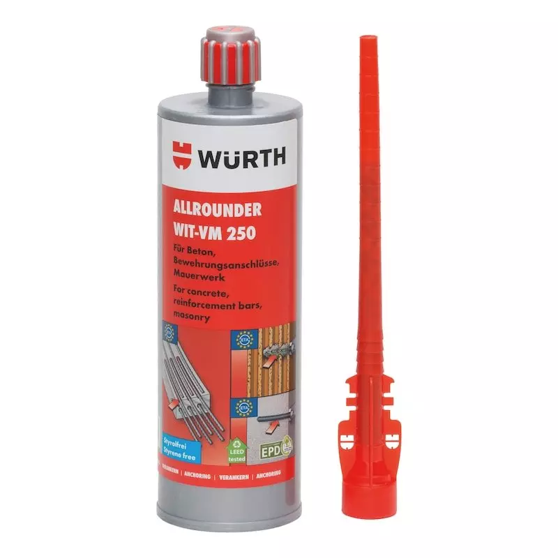 Анкер химический WURTH WIT-VM 250 420мл + 1 смеситель Fill & Clean (0903450205) Анкер химический WURTH WIT-VM 250 420мл + 1 смеситель Fill & Clean (0903450205)