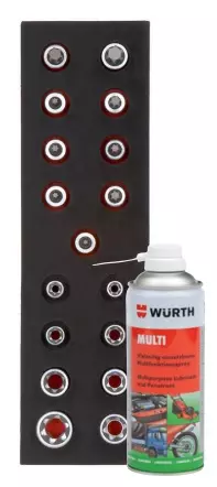 Набір головок WURTH 1/2" +спрей MULTI (0965900201m) Набір головок WURTH 1/2" +спрей MULTI (0965900201m)
