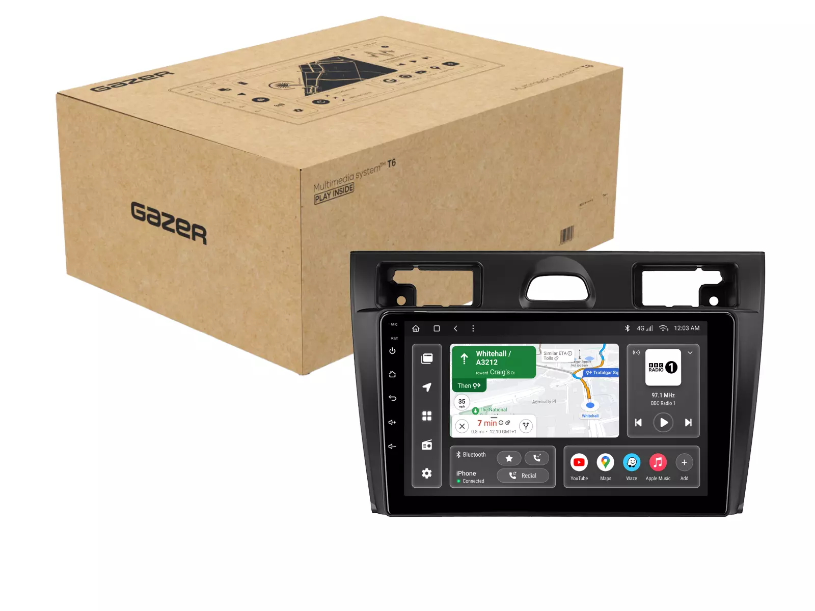 Мультимедийная автомобильная система Gazer T6009-WS PRO MAX для Ford Fiesta Mk5 2002-2008 38807 Мультимедийная автомобильная система Gazer T6009-WS PRO MAX для Ford Fiesta Mk5 2002-2008 38807