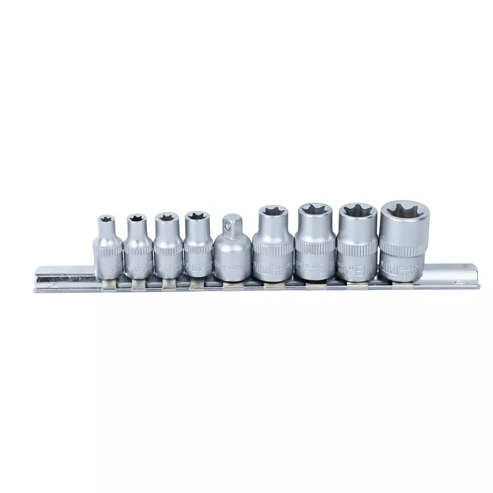 Набір насадок SIGMA Torx (4 шт 1/4" 4 шт 3/8") з перехідником на планці 9 шт CrV (6086541) Набір насадок SIGMA Torx (4 шт 1/4" 4 шт 3/8") з перехідником на планці 9 шт CrV (6086541)
