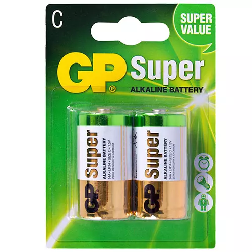 Батарейка GP SUPER ALKALINE 1.5V 14A-U2 LR14, С (4891199000010) Батарейка GP SUPER ALKALINE 1.5V 14A-U2 LR14, С (4891199000010)