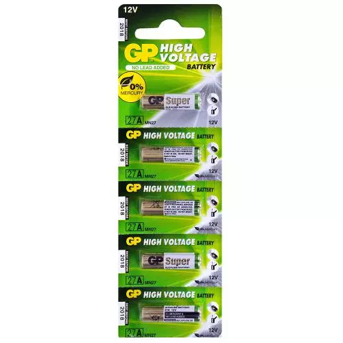 Батарейка GP ALKALINE 12,0V 27A-U5 A27, MN27 для ПУ (4891199011504) Батарейка GP ALKALINE 12,0V 27A-U5 A27, MN27 для ПУ (4891199011504)