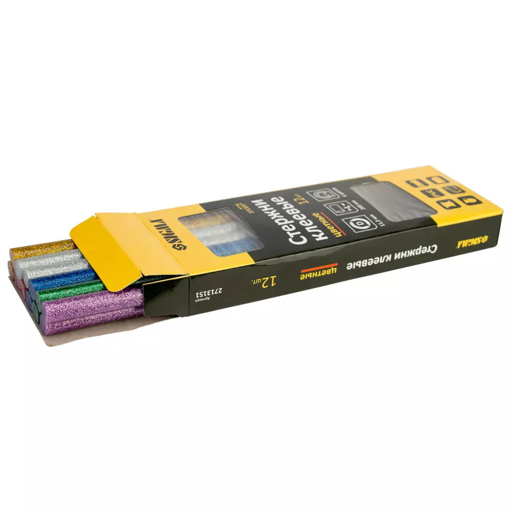 Набір стрижнів клейових SIGMA 11.2х200мм 12 шт 0.24кг кольорові (2713151)