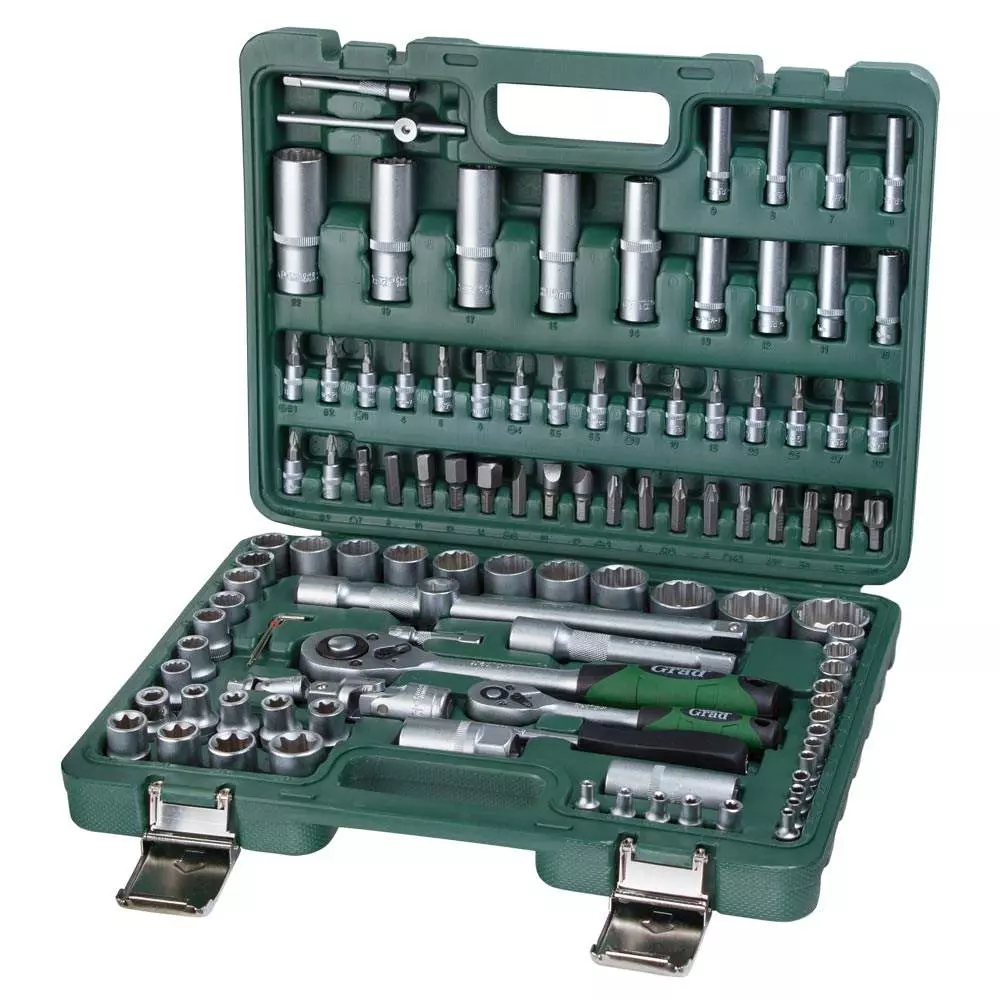 Набор торцевых насадок и бит GRAD 1/4", 1/2" 108 шт (12 граней) (6004575) Набор торцевых насадок и бит GRAD 1/4", 1/2" 108 шт (12 граней) (6004575)