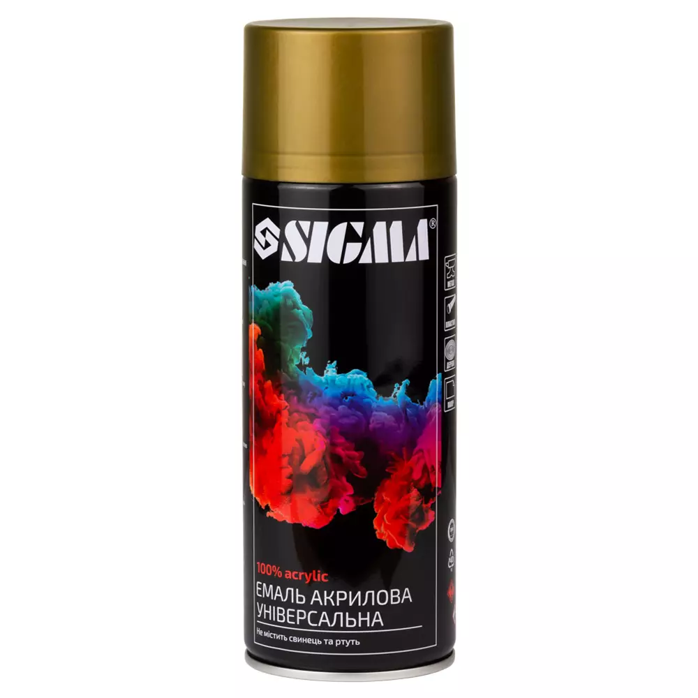 Эмаль аэрозольная SIGMA акриловая 400мл RAL 1036 золотой глянец (2736851) Эмаль аэрозольная SIGMA акриловая 400мл RAL 1036 золотой глянец (2736851)