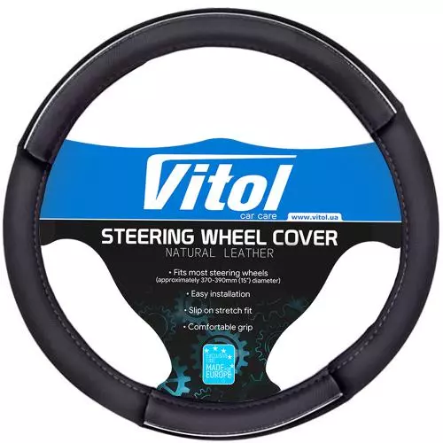 Чохол на кермо VITOL чорний (17003BK S) Чохол на кермо VITOL чорний (17003BK S)