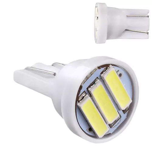 Лампа PULSO габаритная LED T10 W2.1x9.5d W5W 3SMD-7020 12v 0.5W 120 Лм White (LP-121239)