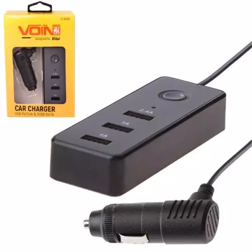 Автомобильное зарядное устройство VOIN USB 12/24V провод 1м (C-4416) Автомобильное зарядное устройство VOIN USB 12/24V провод 1м (C-4416)