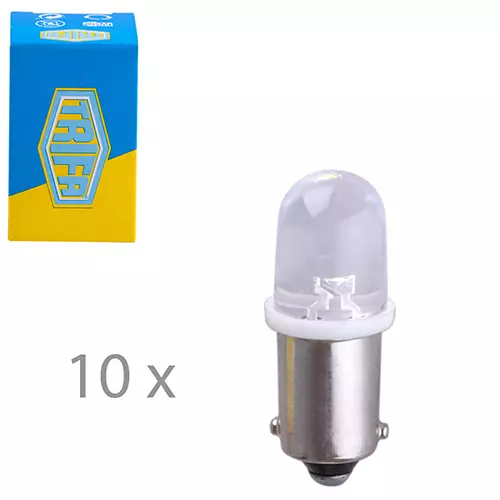 Лампа LED индикаторная Trifa 12V 0,27W BA9s T10 20mA white (02804) Лампа LED индикаторная Trifa 12V 0,27W BA9s T10 20mA white (02804)