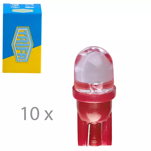 Лампа LED пластиковый цоколь Trifa 12V 0,27W W2,1x9,5d T10 20mA red (02803) Лампа LED пластиковый цоколь Trifa 12V 0,27W W2,1x9,5d T10 20mA red (02803)