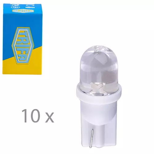 Лампа LED пластиковый цоколь Trifa 12V 0,27W W2,1x9,5d T10 20mA white (02807) Лампа LED пластиковый цоколь Trifa 12V 0,27W W2,1x9,5d T10 20mA white (02807)