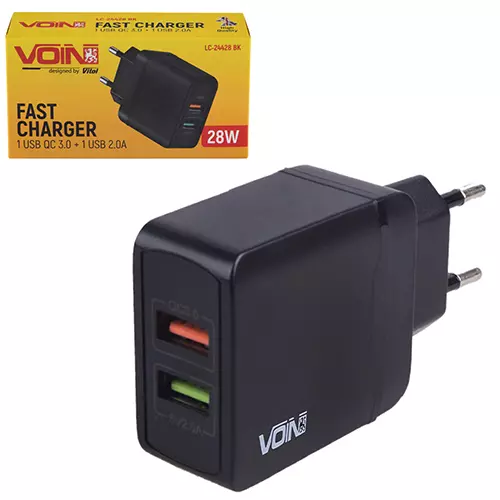 Сетевое зарядное устройство VOIN 28W (LC-24428 BK) Сетевое зарядное устройство VOIN 28W (LC-24428 BK)