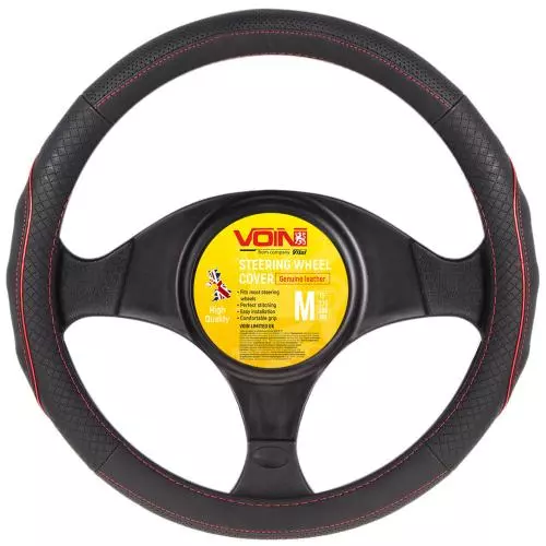 Чохол на кермо Voin чорний M (VLOD-L282 BK/RD M) Чохол на кермо Voin чорний M (VLOD-L282 BK/RD M)