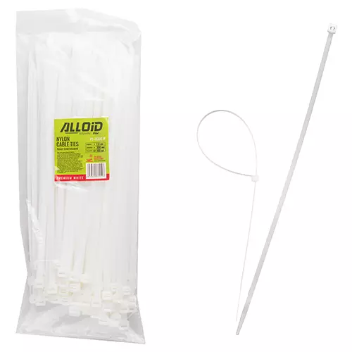 Хомут пластиковий Alloid 76 х 300 100 шт білий (PC-76300 W) Хомут пластиковий Alloid 76 х 300 100 шт білий (PC-76300 W)