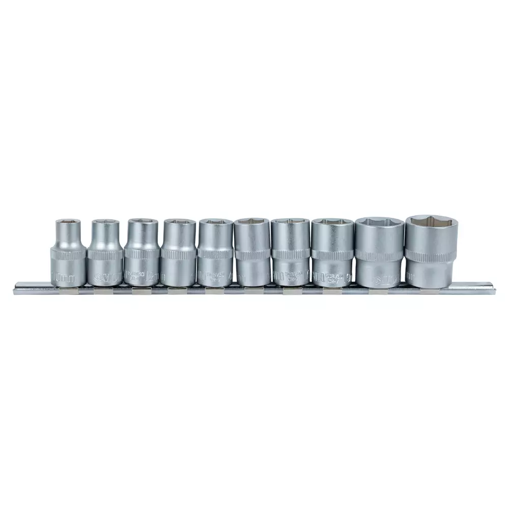 Набор шестигранных насадок SIGMA 1/2" на планке 10 шт CrV (6003681) Набор шестигранных насадок SIGMA 1/2" на планке 10 шт CrV (6003681)