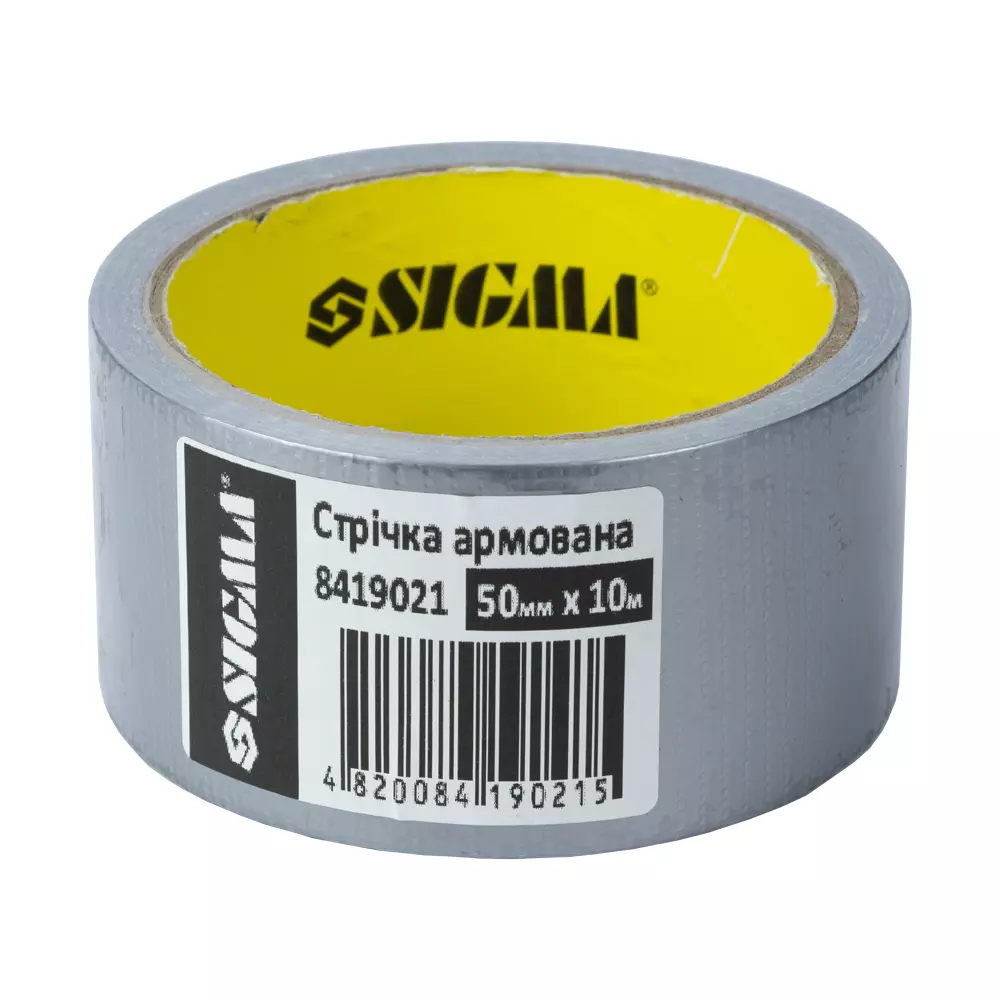 Лента армированная SIGMA (серая) 50мм х 10м (8419021) Лента армированная SIGMA (серая) 50мм х 10м (8419021)